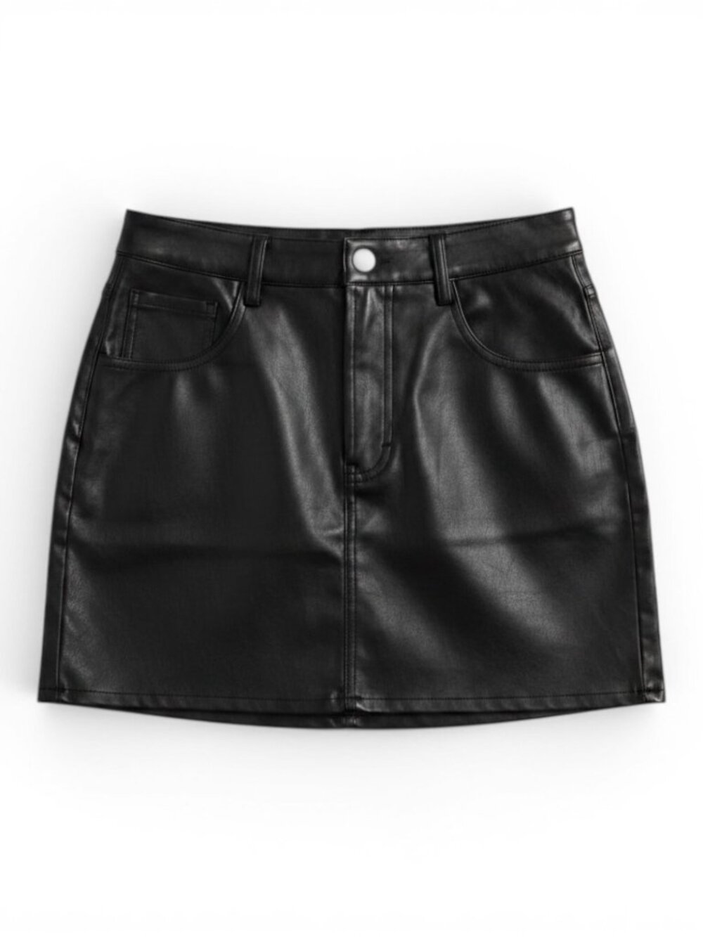 Cupshe Black Faux Leather Mini Skirt